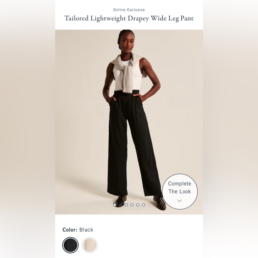 LIKE NEW Abercrombie Tailored Lightweight Drapey Wide Leg Pant